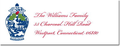 Address Labels by Boatman Geller - Ginger Jar with Holly Address Labels by Boatman Geller - Ginger Jar with Holly
