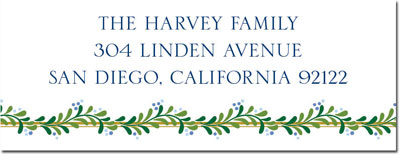 Address Labels by Boatman Geller - Green Swag with Navy Berries