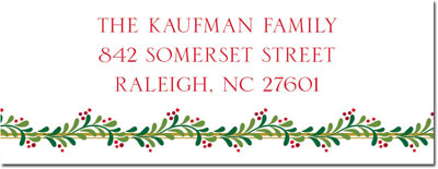 Address Labels by Boatman Geller - Green Swag with Red Berries