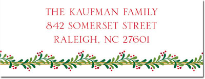 Address Labels by Boatman Geller - Green Swag with Red Berries Address Labels by Boatman Geller - Green Swag with Red Berries