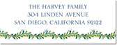 Address Labels by Boatman Geller - Green Swag with Navy Berries
