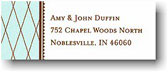 Address Labels by Boatman Geller - Criss Cross Lt Blue & Brown (Holiday)