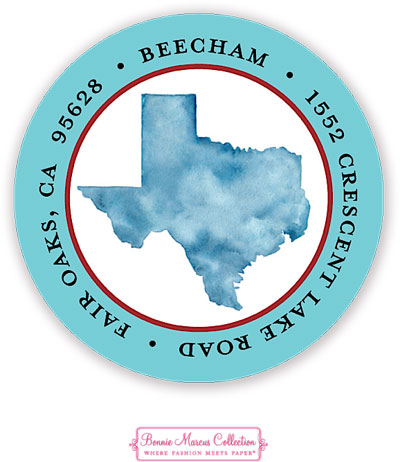 Bonnie Marcus Personalized Return Address Labels - Texas Couple