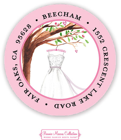 Bonnie Marcus Personalized Return Address Labels - Wonderful Wedding Dress