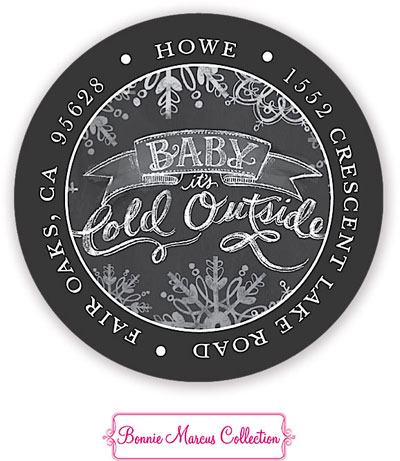 Bonnie Marcus Personalized Return Address Labels - Baby It's Cold Outside (Black)