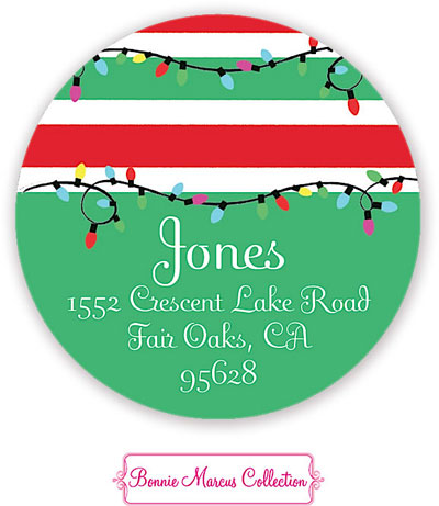 Bonnie Marcus Personalized Return Address Labels - Bright Christmas Lights