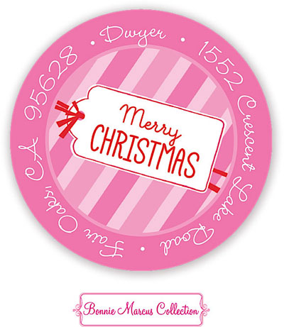 Bonnie Marcus Personalized Return Address Labels - Baby's 1st Christmas (Pink)