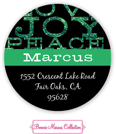 Bonnie Marcus Personalized Return Address Labels - Big Joy (Green)