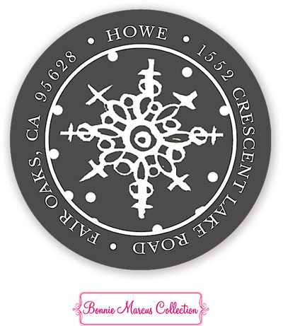 Bonnie Marcus Personalized Return Address Labels - Grey Snowflake Bonnie Marcus Personalized Return Address Labels - Grey Snowflake