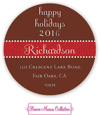 Bonnie Marcus Personalized Return Address Labels - Happy Holiday Burlap