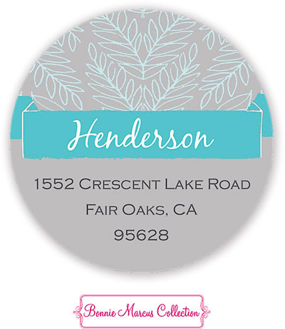 Bonnie Marcus Personalized Return Address Labels - Happy Holiday Leaves (Blue) Bonnie Marcus Personalized Return Address Labels - Happy Holiday Leaves (Blue)