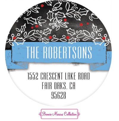 Bonnie Marcus Personalized Return Address Labels - Happy Holly (Blue) Bonnie Marcus Personalized Return Address Labels - Happy Holly (Blue)