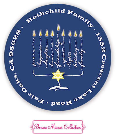 Bonnie Marcus Personalized Return Address Labels - Happy Hanukkah