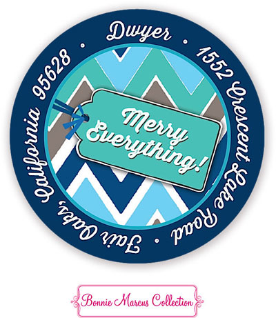 Bonnie Marcus Personalized Return Address Labels - Merry Everything! (Blue) Bonnie Marcus Personalized Return Address Labels - Merry Everything! (Blue)