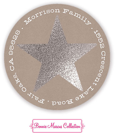 Bonnie Marcus Personalized Return Address Labels - New Year Joy Stars