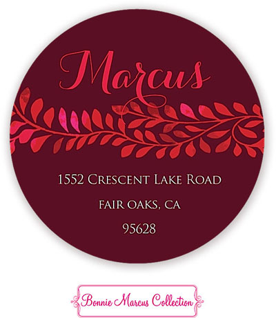 Bonnie Marcus Personalized Return Address Labels - Peaceful Holiday Vines (Red) Bonnie Marcus Personalized Return Address Labels - Peaceful Holiday Vines (Red)