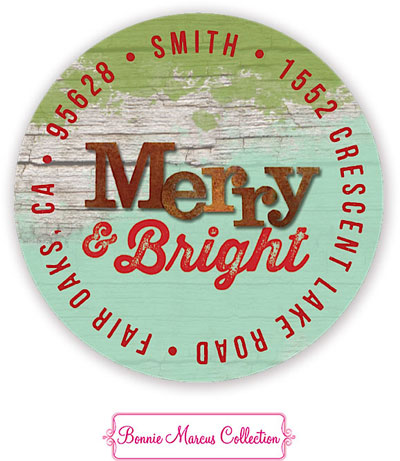 Bonnie Marcus Personalized Return Address Labels - Rustic Merry & Bright Bonnie Marcus Personalized Return Address Labels - Rustic Merry & Bright
