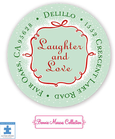 Bonnie Marcus Personalized Return Address Labels - Spray Of Laughter & Love (Green)