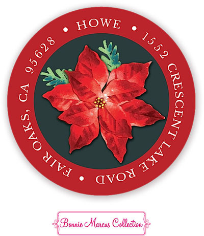 Bonnie Marcus Personalized Return Address Labels - Season of Poinsettias Bonnie Marcus Personalized Return Address Labels - Season of Poinsettias