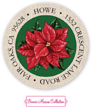 Bonnie Marcus Personalized Return Address Labels - Christmas Poinsettias