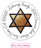 Bonnie Marcus Personalized Return Address Labels - Gold Hanukkah Stars