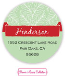 Bonnie Marcus Personalized Return Address Labels - Happy Holiday Leaves (Green)