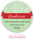 Bonnie Marcus Personalized Return Address Labels - Happy Holiday Leaves (Green)