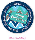 Bonnie Marcus Personalized Return Address Labels - Merry Everything! (Blue)
