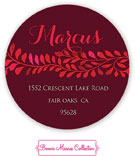 Bonnie Marcus Personalized Return Address Labels - Peaceful Holiday Vines (Red)
