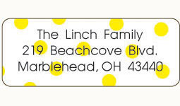 Donovan Designs - Personalized Return Address Labels (Yellow Polka Dot)