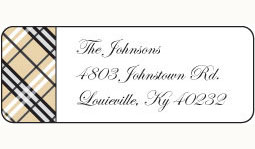 Donovan Designs - Personalized Return Address Labels (Khaki Plaid)