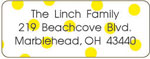 Donovan Designs - Personalized Return Address Labels (Yellow Polka Dot)