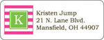 Donovan Designs - Personalized Return Address Labels (Pink Stripe)