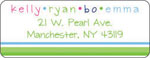 Donovan Designs - Personalized Return Address Labels (Green/Powder Stripe)