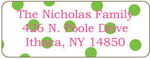 Donovan Designs - Personalized Return Address Labels (Green Polka Dot)