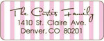 Donovan Designs - Personalized Return Address Labels (Pale Pink Stripe)