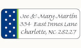 Donovan Designs - Personalized Return Address Labels (Blue/Green Dot)