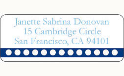 Donovan Designs - Personalized Return Address Labels (Navy Reverse Dot)