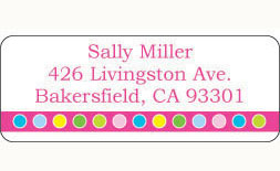 Donovan Designs - Personalized Return Address Labels (Pink Multi Dot)