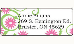 Donovan Designs - Personalized Return Address Labels (Pink Daisy)