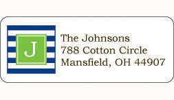 Donovan Designs - Personalized Return Address Labels (Green Stripe)