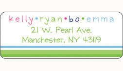 Donovan Designs - Personalized Return Address Labels (Green/Powder Stripe)