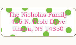 Donovan Designs - Personalized Return Address Labels (Green Polka Dot)