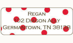 Donovan Designs - Personalized Return Address Labels (Red Polka Dot)
