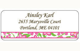 Donovan Designs - Personalized Return Address Labels (Pink Flower)