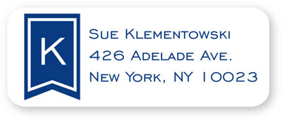Donovan Designs - Personalized Return Address Labels (Banner Initial)
