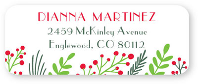 Donovan Designs - Personalized Return Address Labels (Christmas Greenery Bottom)