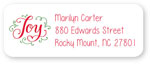 Donovan Designs - Personalized Return Address Labels (Christmas Joy)