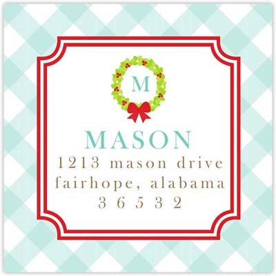 Holiday Address Labels by HollyDays (Gingham Christmas)