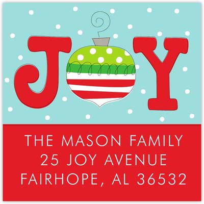 Holiday Address Labels by HollyDays (Joy Ornament)
